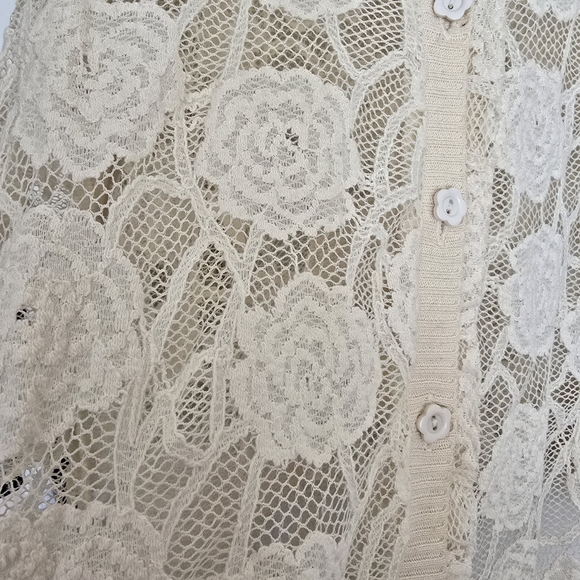 NWT American Rag Cream Lace Three Quarter Sleeve Cardigan - Picture 4 of 4